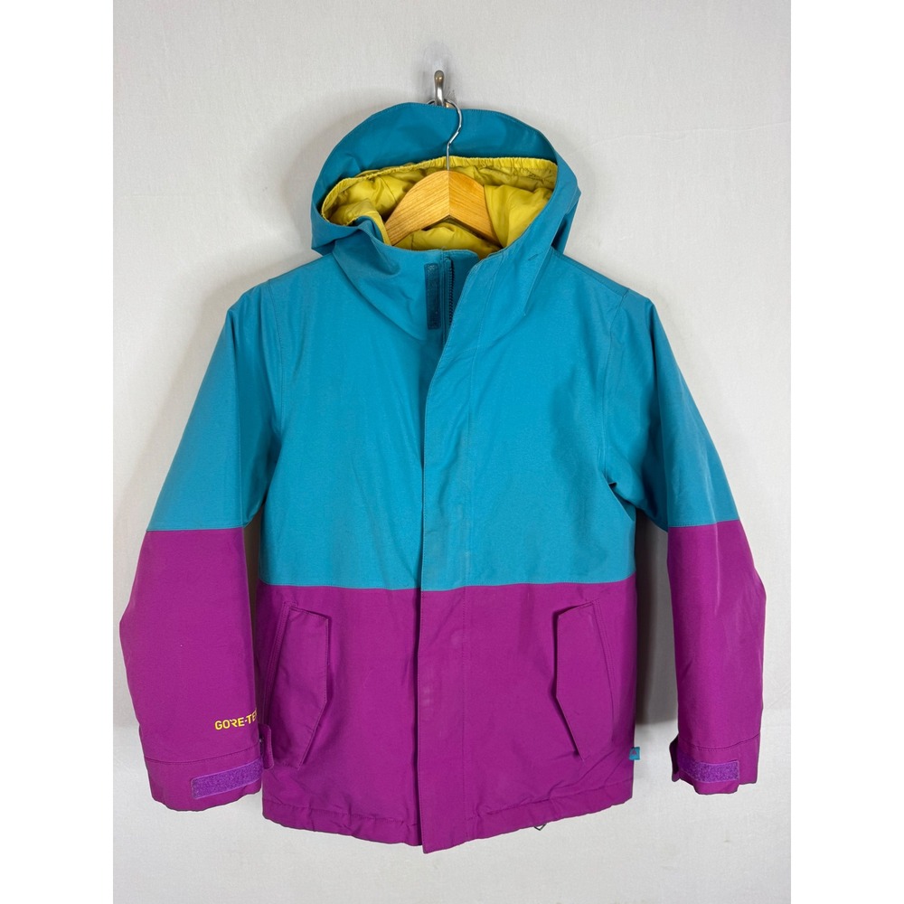 Burton Youth Gore Stark Jacket Gore-Tex Teal Purple Winter Ski Snowboard S 7/8